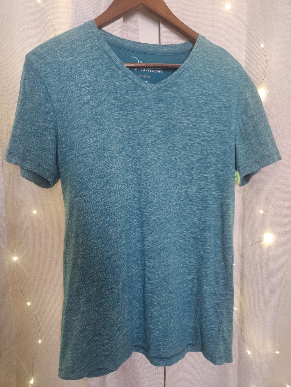 Marc Anthony Teal V-Neck Short Sleeve Tee 100% Cotton